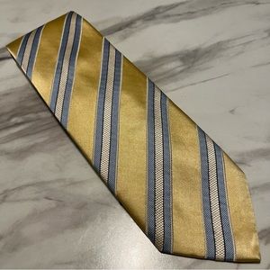 Donald Trump 100% Silk Yellow Woven Striped Tie